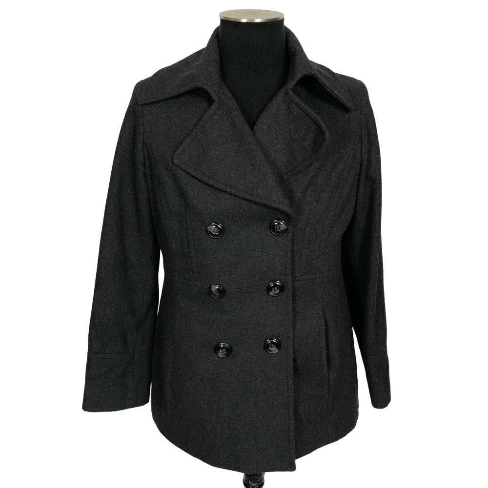 London Fog Double-Breasted Wool Peacoat - Women’s M‎